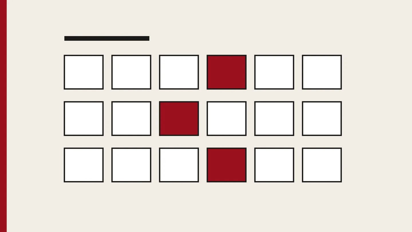 Titelgrafik mit einem schematischen Kalenderraster, einzelne Felder in Rubinrot hervorgehoben